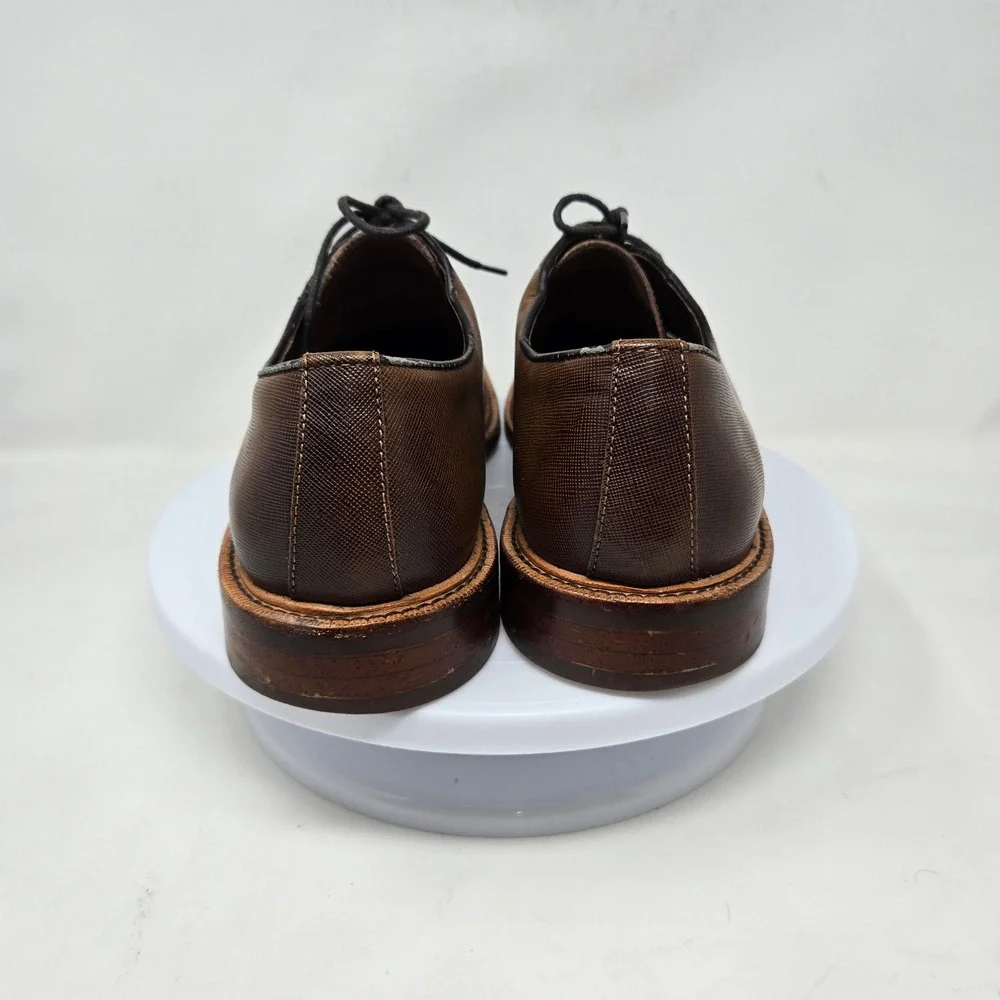 Gordon Rush Hester Mens Brown Textured Leather Derby Dress Shoes 300124 SZ 10.5